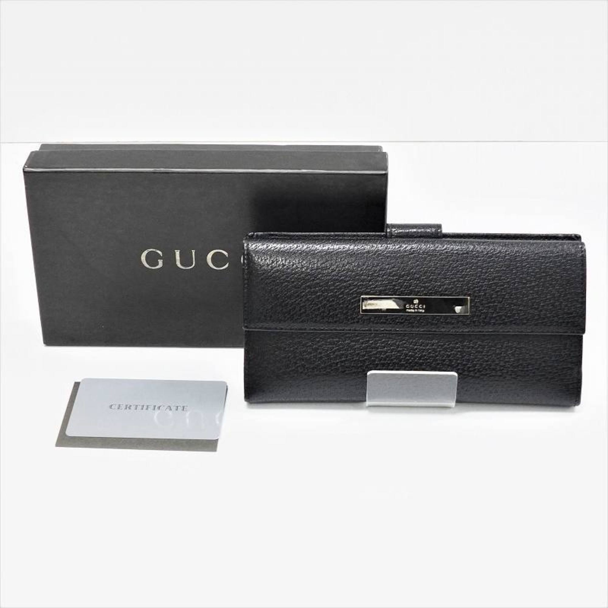 Gucci long wallet W 035 1408 2150 GUCCI leather black