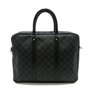 LOUIS VUITTON Porte Documan Voyage Black Damier graphite PVC coated canvas N41125