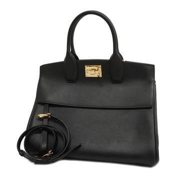 SALVATORE FERRAGAMOAuth  Gancini 2 Way Bag Leather Handbag,Shoulder Bag Black