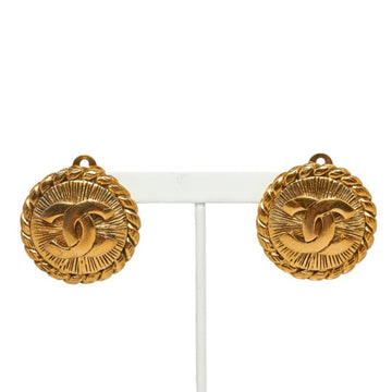 CHANEL Cocomark Earrings Gold Plated Women's