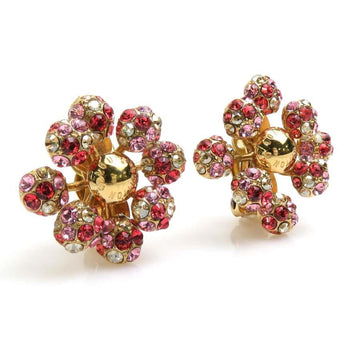 LOUIS VUITTON Earrings Bookle Doreille Mille Unne Nuit Metal/Rhinestone Gold/Red/Pink Women's M65687