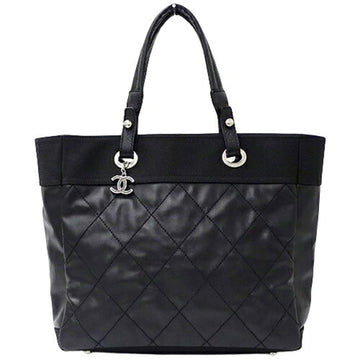 CHANEL Bag Paris Biarritz Tote MM Women's Coated Canvas Black