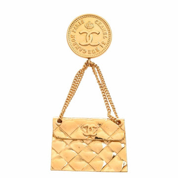 CHANEL Cocomark Matelasse Bag Motif Brooch Gold Women's