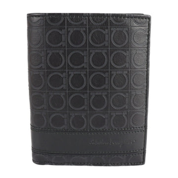 SALVATORE FERRAGAMO Gancini bi-fold wallet 66 8735 embossed leather black