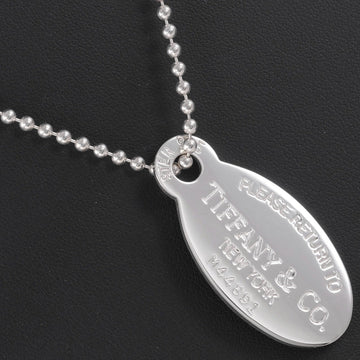 TIFFANY return toe oval tag necklace silver 925 &Co. ball chain ladies