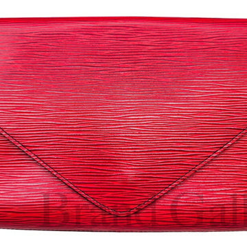 LOUIS VUITTON Art Deco M52637 Epi Red Clutch Bag Second Leather