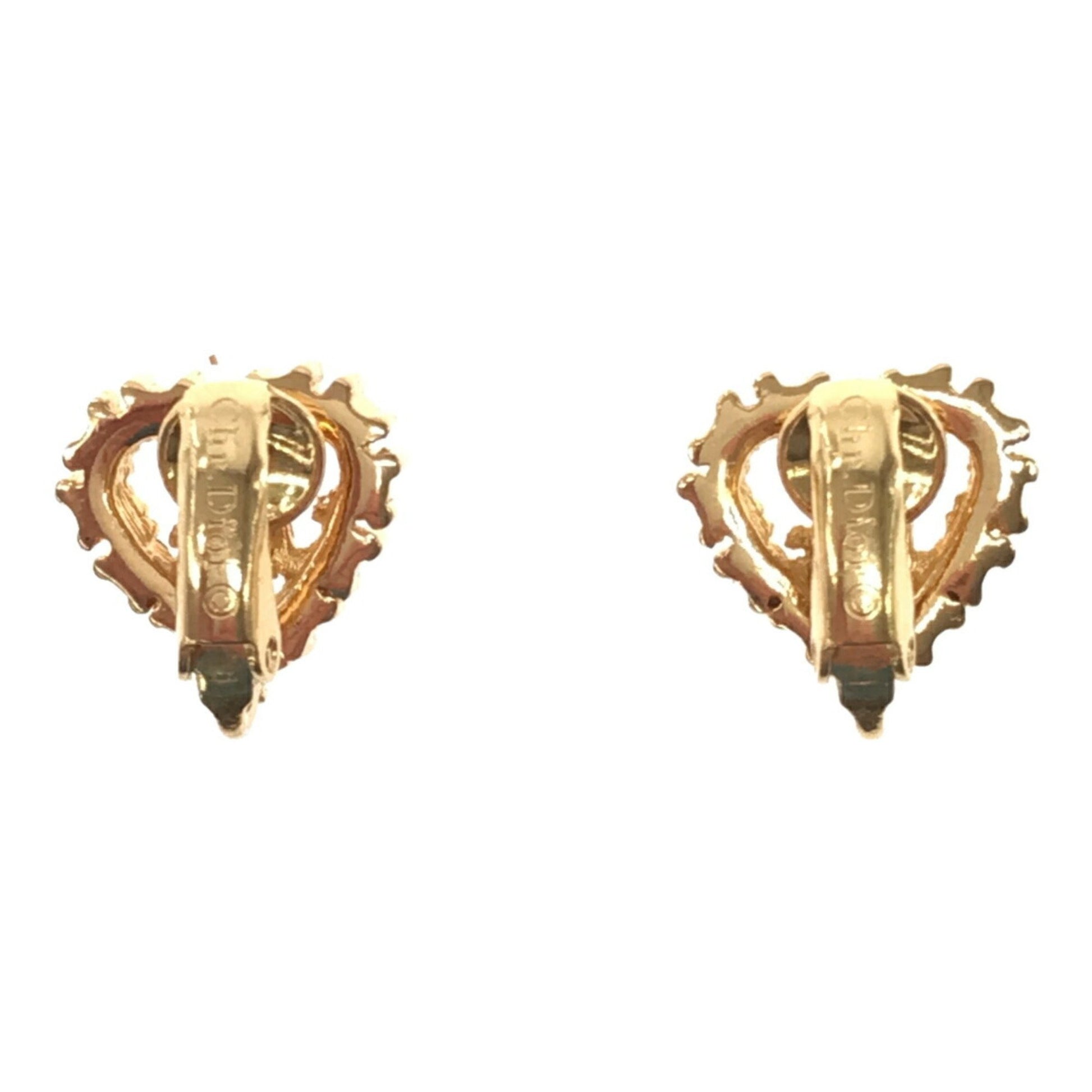LOUIS VUITTON Nanogram Tag Earrings Gold Brass