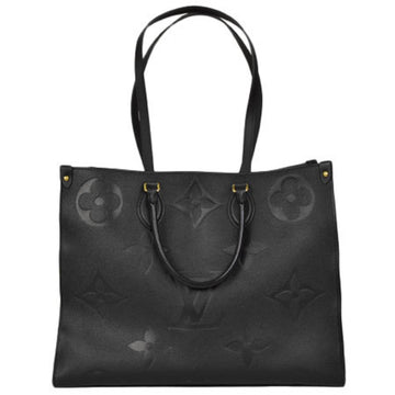 Louis Vuitton ON THE GO GM Tote Bag Shoulder Monogram Implant Leather Black Handbag M44925