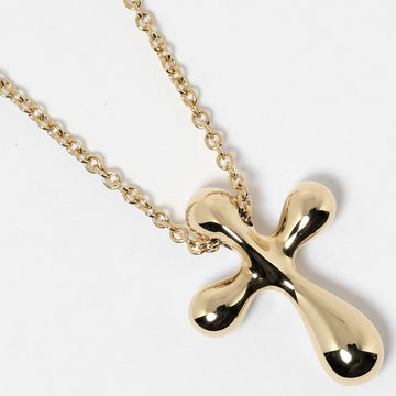 TIFFANY Small Cross Necklace 3.78g K18 YG Yellow Gold &Co.