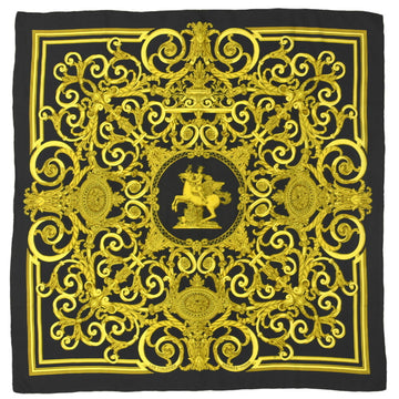 HERMES Carre 90 silk scarf muffler LES TUILERIES Tuileries park black gold