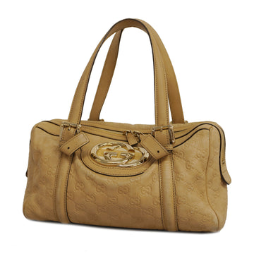 GUCCIAuth ssima Handbag 170009 Women's Leather Handbag Beige