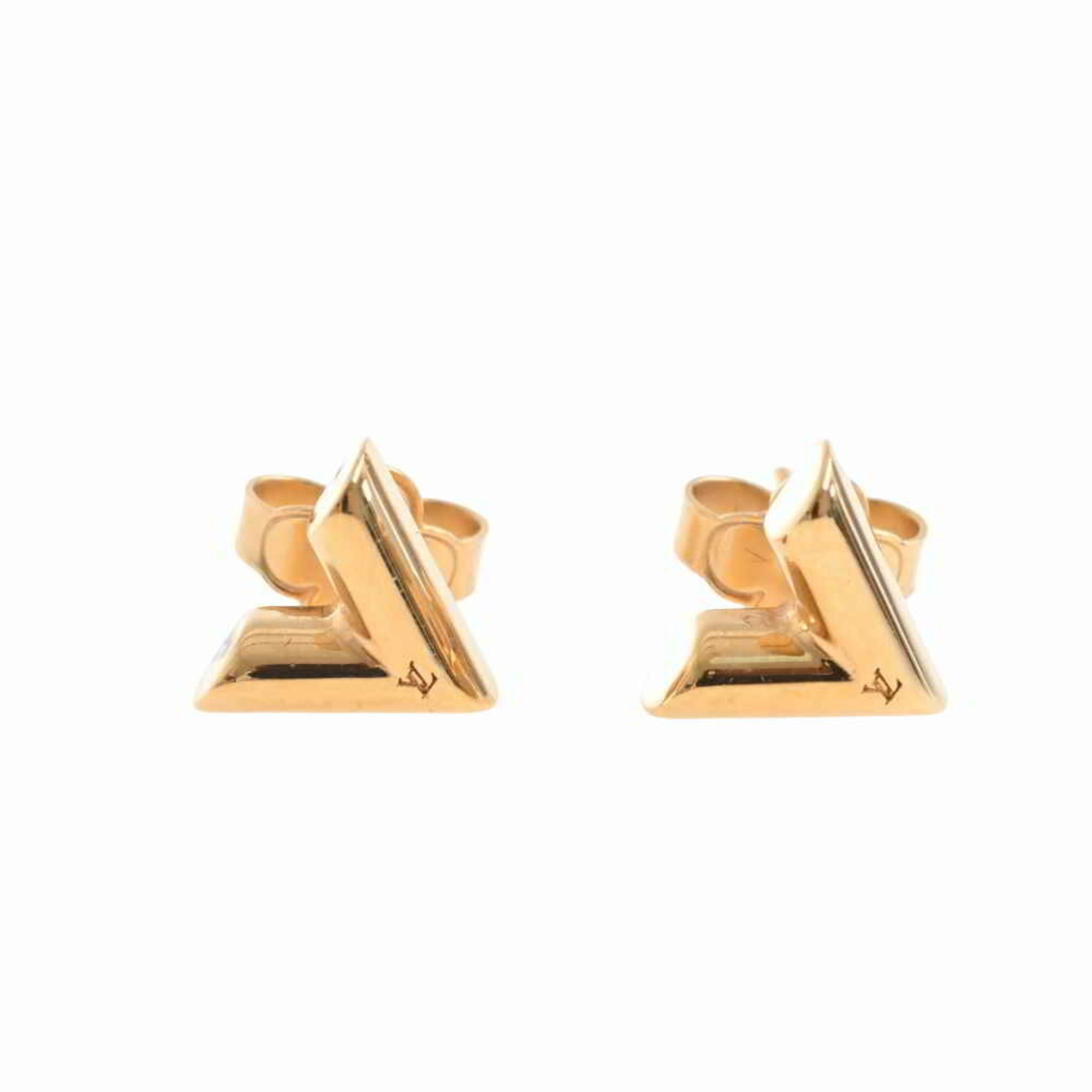 Louis Vuitton Essential V Stud Earrings  18K Yellow GoldPlated Stud  Earrings  LOU761111  The RealReal