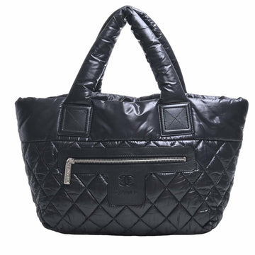 CHANEL Nylon Coco Cocoon Tote Bag Black Ladies