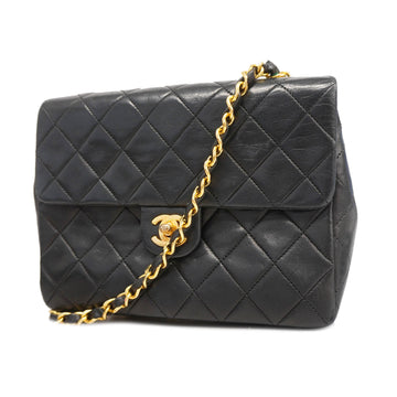 Chanel Minimatrasse Single Chain Women's Leather Shoulder Bag Black