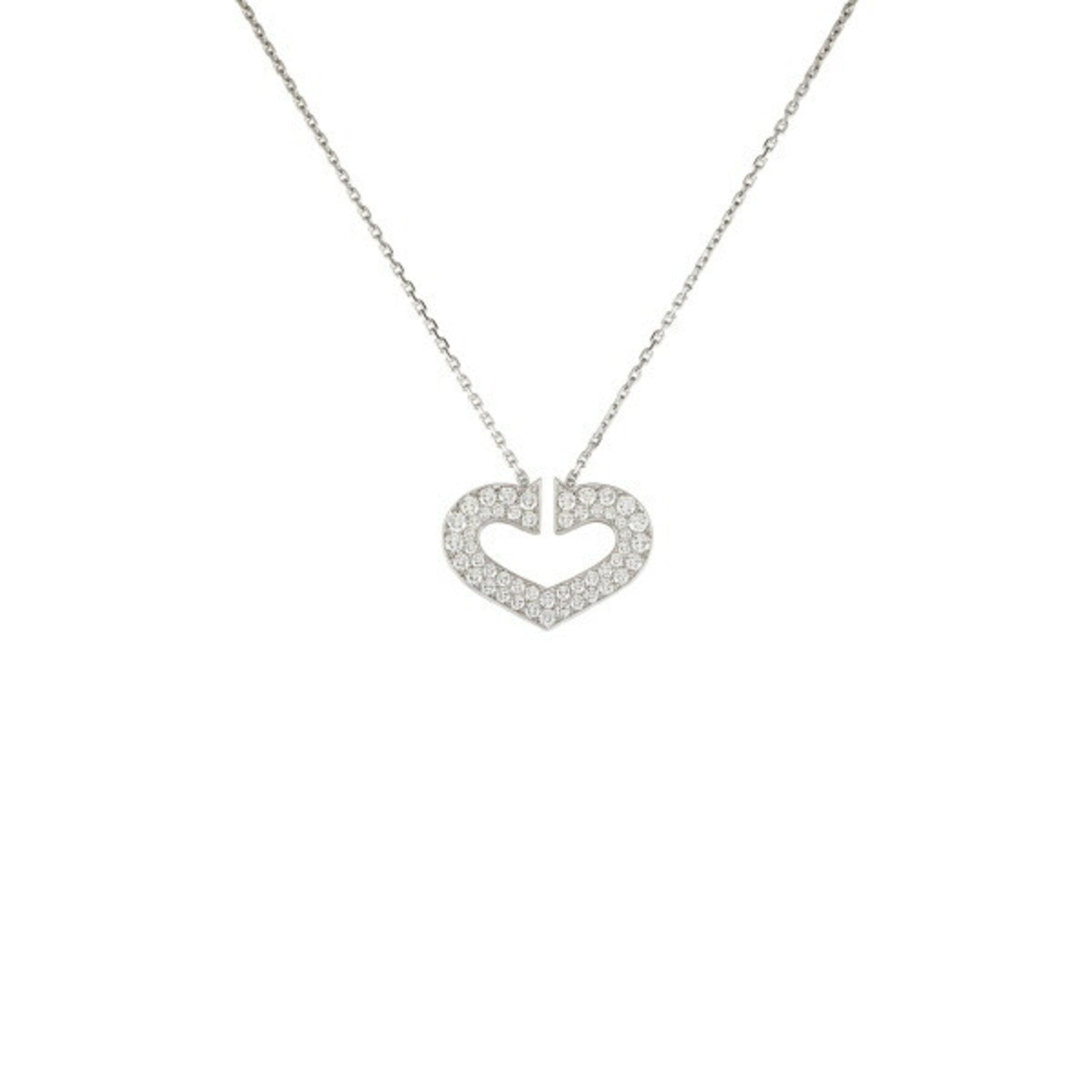 CARTIER C Heart XL K18WG White Gold Necklace