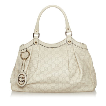 Gucci Shima Suki Handbag 211944 Beige White Leather Ladies GUCCI