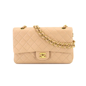 CHANEL Matelasse 25 Chain Shoulder Bag Leather Beige A01112 Gold Hardware Vintage Coco Mark