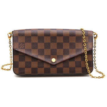 LOUIS VUITTON Pochette Felicie Women's Shoulder Bag N63032 Damier Damier/Brown