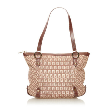 Fendi Zucchino handbag shoulder bag 8BH196 pink beige canvas leather ladies FENDI
