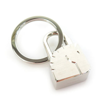 HERMES key ring cadena hose metal silver unisex