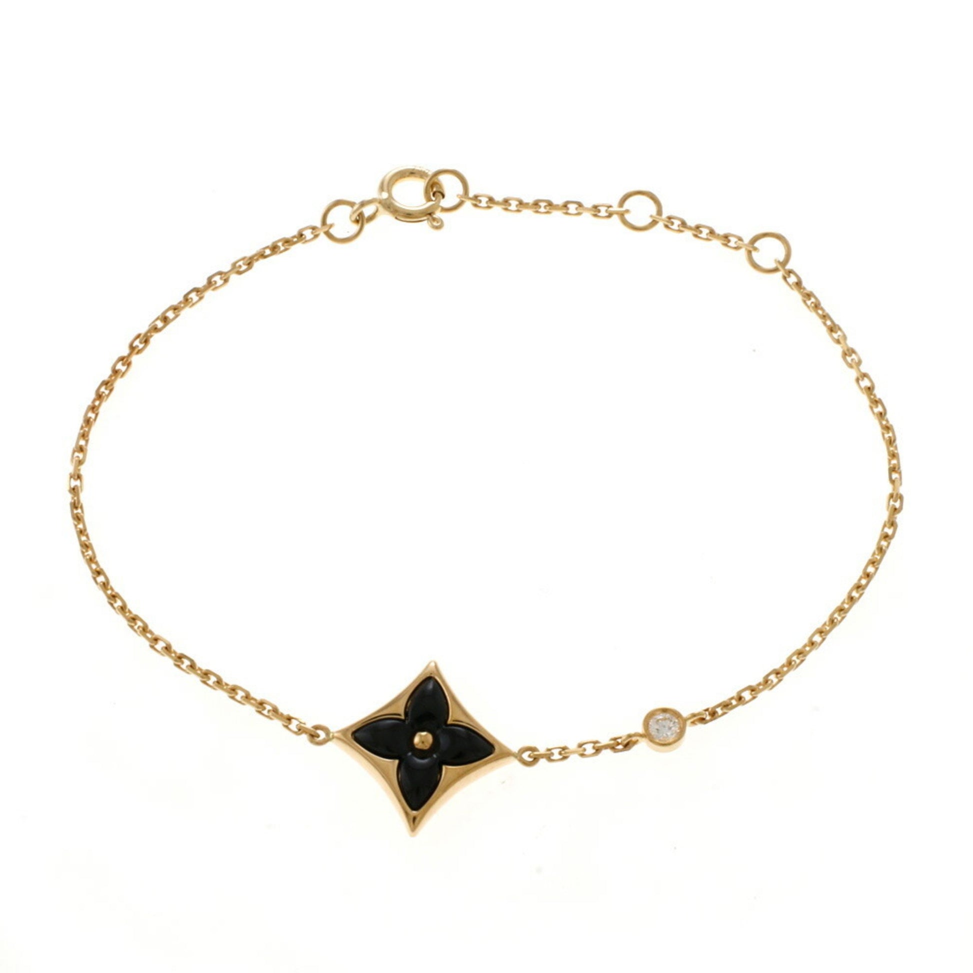 LOUIS VUITTON K18WG Diamond Bracelet Brass Les Saint Blossom 17.0cm《SELBY  Ginza