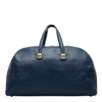 HERMES Gallop 60 Boston Bag Navy Leather Women's