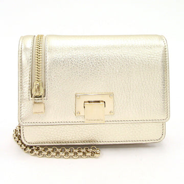 TIFFANY shoulder champagne gold leather chain purse bag ladies &Co.