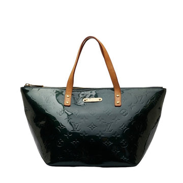 LOUIS VUITTON Monogram Vernis Bellevue PM Handbag M93671 Blue Nuit Green Patent Leather Women's