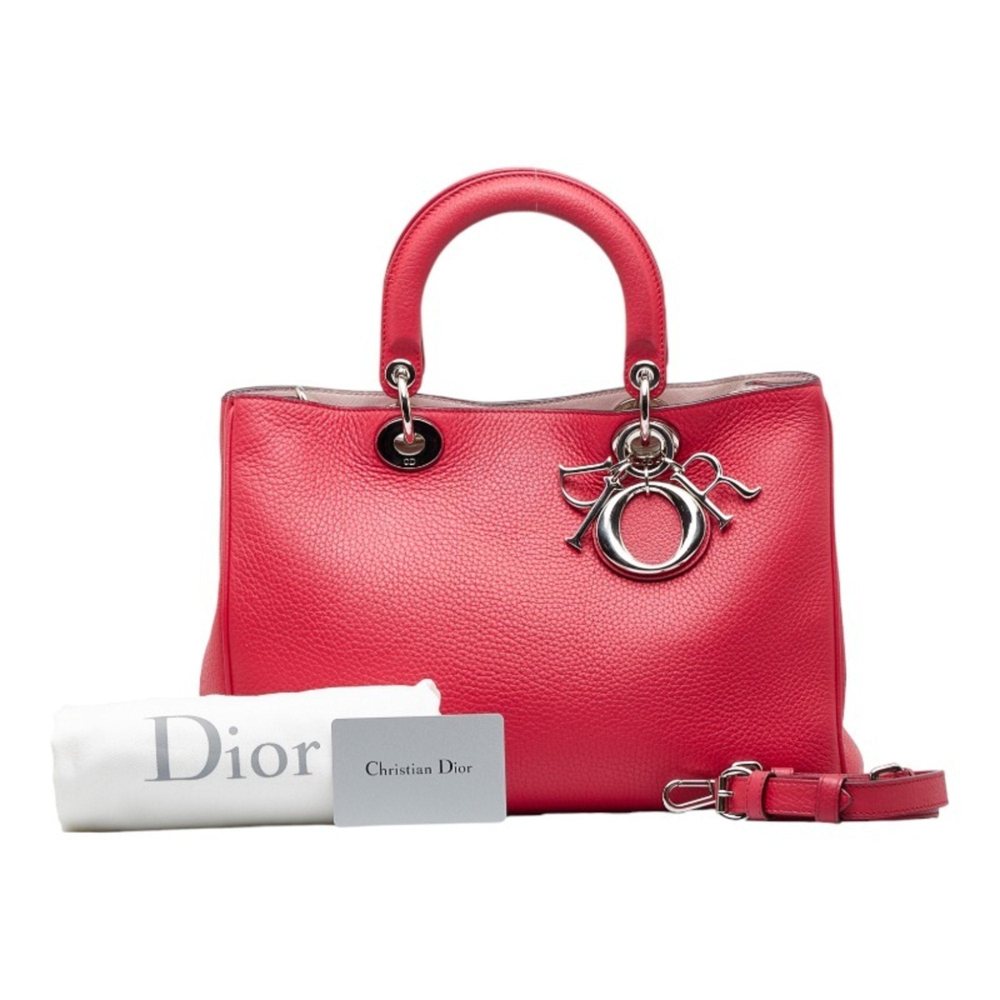 DIORISSIMO TOTE MEDIUM PEBBLED LEATHER PINK SHW – L'UXE LINK