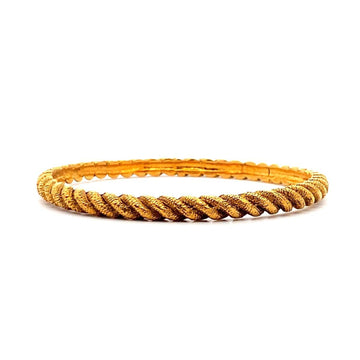 CHANEL bangle rope motif GP plated gold ladies