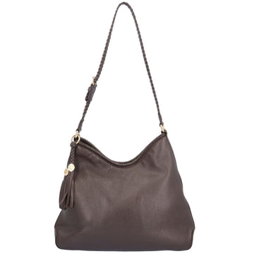 GUCCI Shoulder Bag Leather Brown Women's