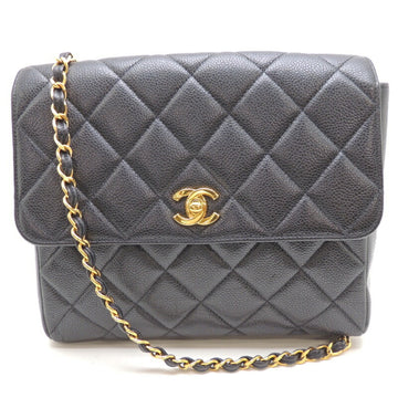 Chanel ladies shoulder bag caviar skin black