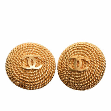 CHANEL Cocomark round earrings gold ladies