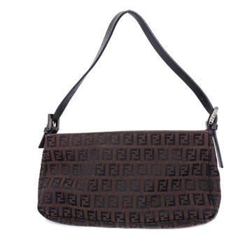 FENDI Handbag Zucchino Nylon Canvas Brown Women's