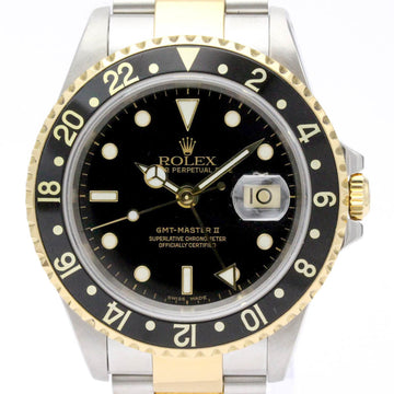 ROLEX GMT Master II 16713 P Serial 18K Gold Steel Automatic Mens Watch BF554428