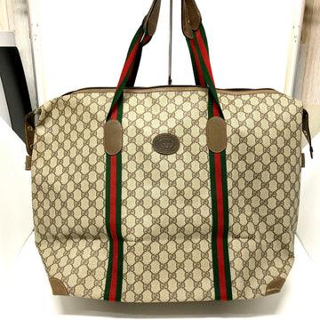 GUCCI Boston Bag Sherry Line Old GG Pattern Gold Hardware Handbag Women's Men's Red Green Beige