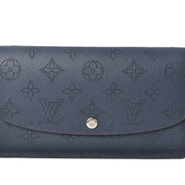 LOUIS VUITTON Wallet  Long Portefeuille Iris Monogram Mahina Noir M62071 Marine