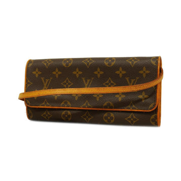 LOUIS VUITTON Shoulder Bag Monogram Pochette Twin GM M51852 Brown Women's