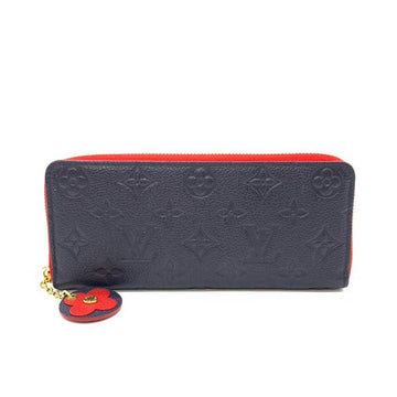 LOUIS VUITTON Wallet Portefeuille Clemence Marine Rouge Navy x Red Long Round Flower Charm Ladies Monogram Empreinte Leather M68325 LOUISVUITTON