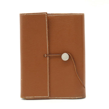 HERMES Serie Book Cover Notebook Chevre Leather Brown F Stamp