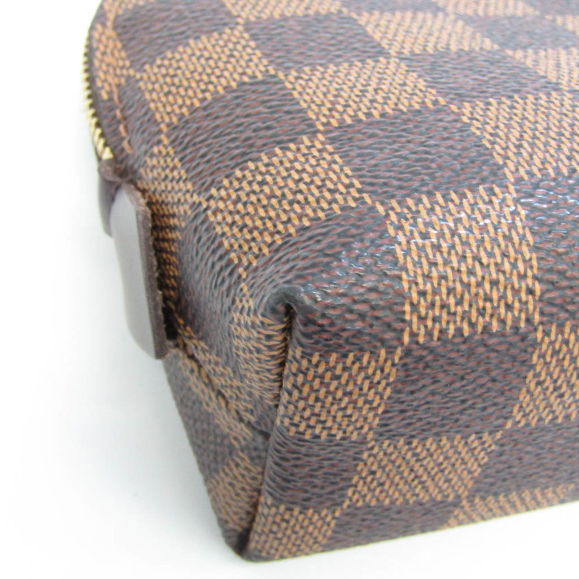 Authenticated Used Louis Vuitton Damier Poche Cosmetic N47516 Women's Pouch  Ebene 