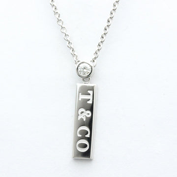 TIFFANYPolished  T&Co Diamond Bar Necklace 18K White Gold BF559359