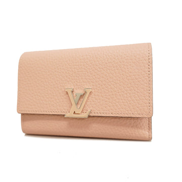 Louis Vuitton Trifold Wallet Taurillon Portefeuille Capucines Compact M62156 Magnolia