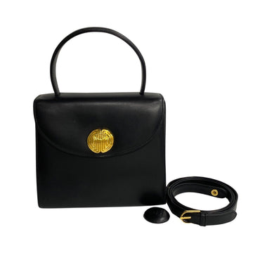 GIVENCHY Metal fittings leather 2way shoulder bag handbag tote black 93571