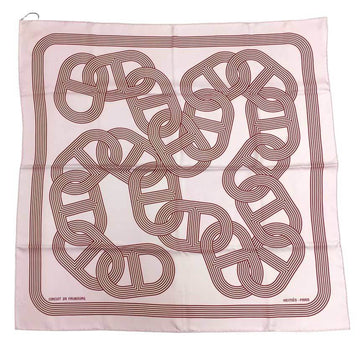 HERMES Carre 90 scarf muffler CIRCUIT 24 FAUBOURG 24th circuit pink silk 100%