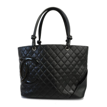 CHANELAuth  Tote Bag Women's Leather,Cambon Ligne Tote Bag Black