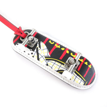 HERMES Charm Finger Skateboard Leather Black/Red/Multicolor Unisex