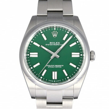 ROLEX oyster perpetual 124300 green dial watch men's