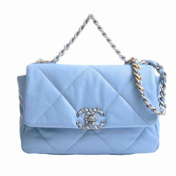 Chanel lambskin 19 here mark handbag shoulder bag blue