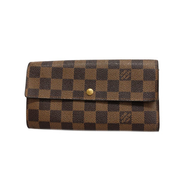 LOUIS VUITTONAuth  Damier Porto Mone Credit N61726 Unisex Long Wallet